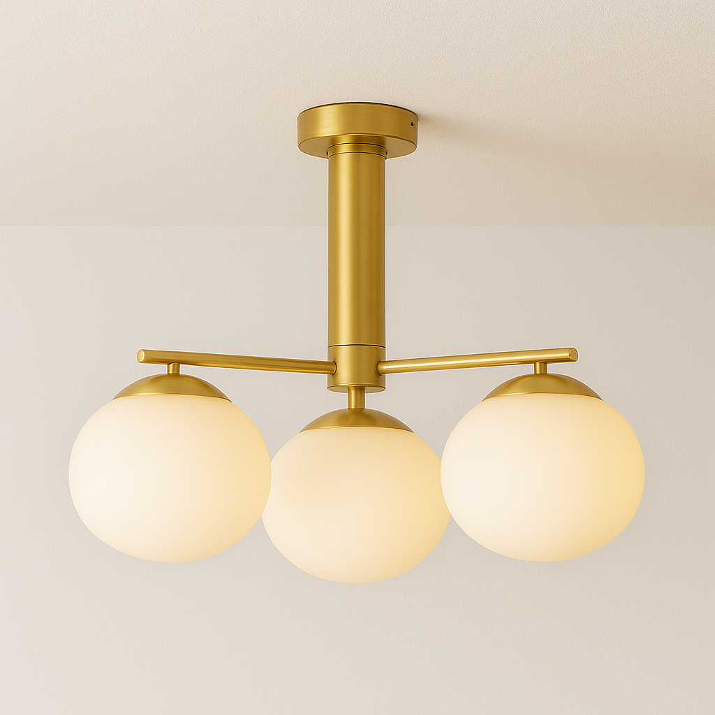 Luminária Plafon Moderna Minimalista Metal Vidro Oria - ABAZZUR™