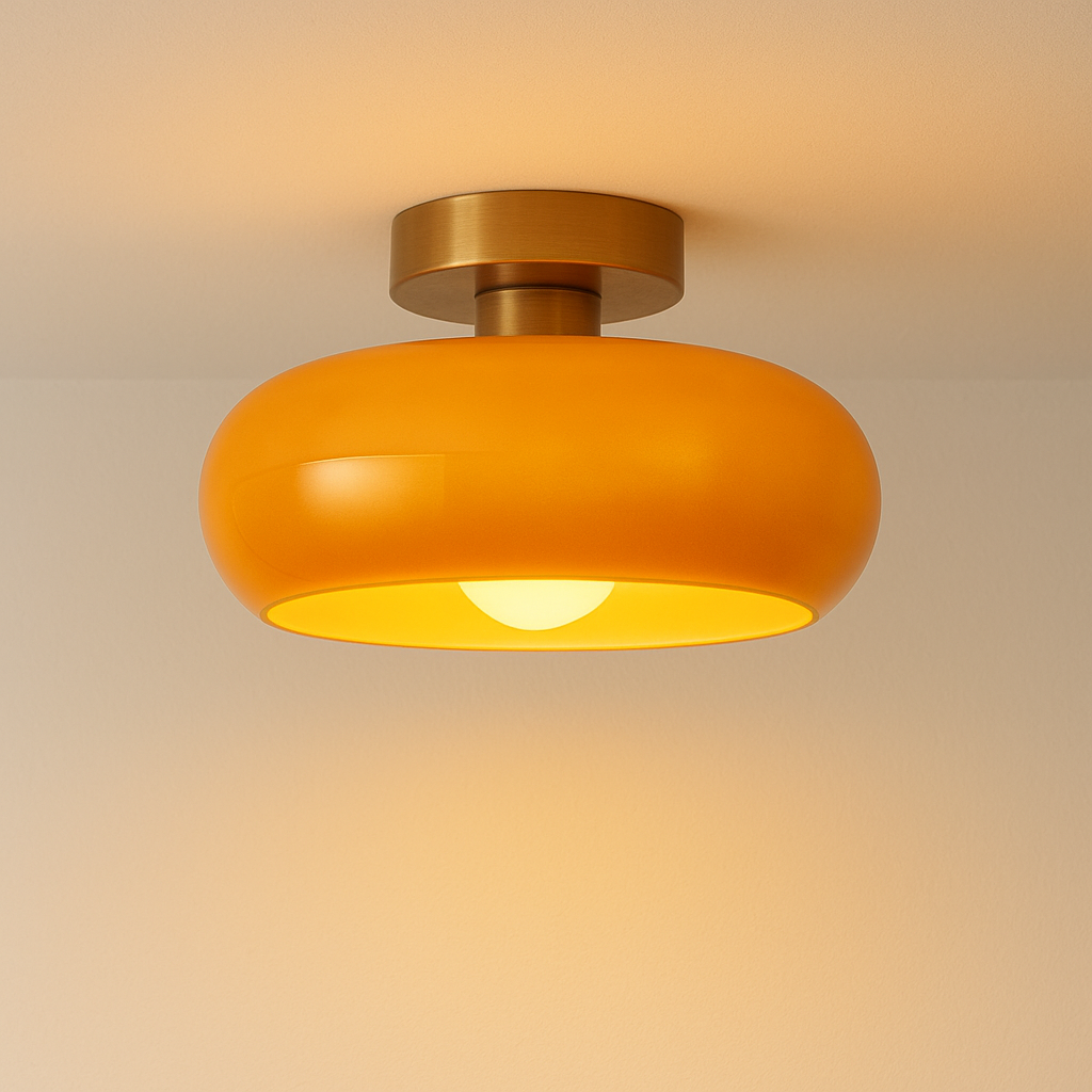 Luminária Plafon Moderna Minimalista Metal Vidro Poole - ABAZZUR™