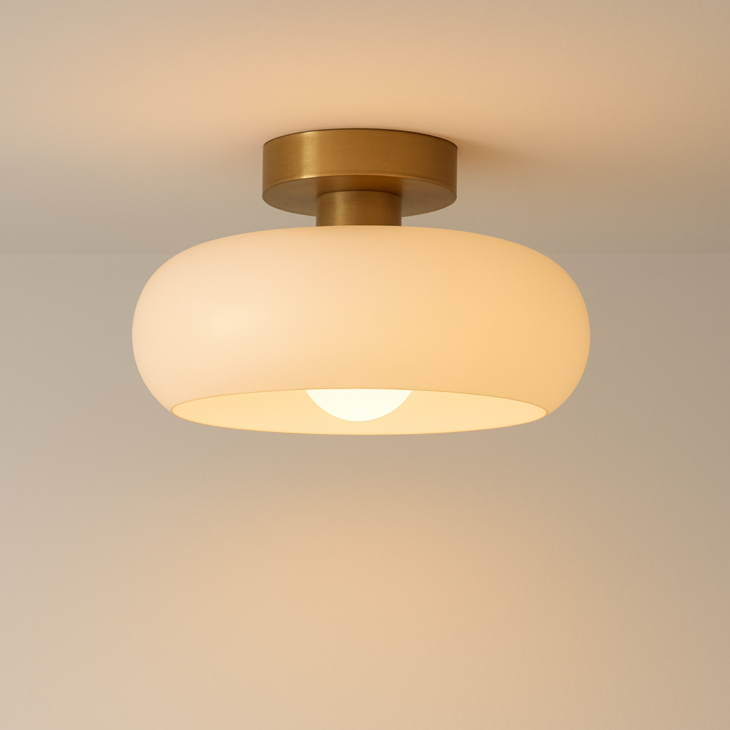 Luminária Plafon Moderna Minimalista Metal Vidro Poole - ABAZZUR™