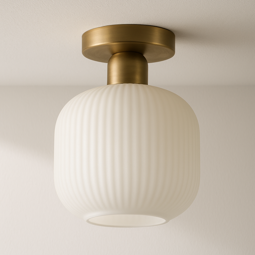 Luminária Plafon Moderna Minimalista Metal Vidro Uji - ABAZZUR™