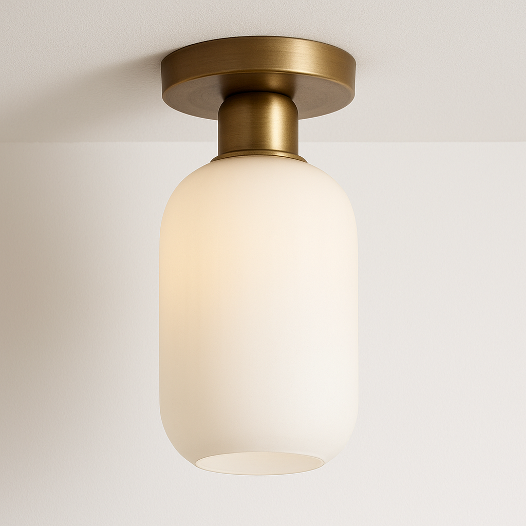 Luminária Plafon Moderna Minimalista Metal Vidro Uji - ABAZZUR™