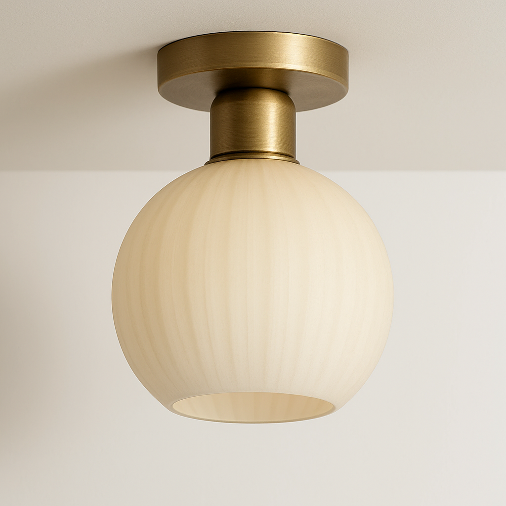 Luminária Plafon Moderna Minimalista Metal Vidro Uji - ABAZZUR™