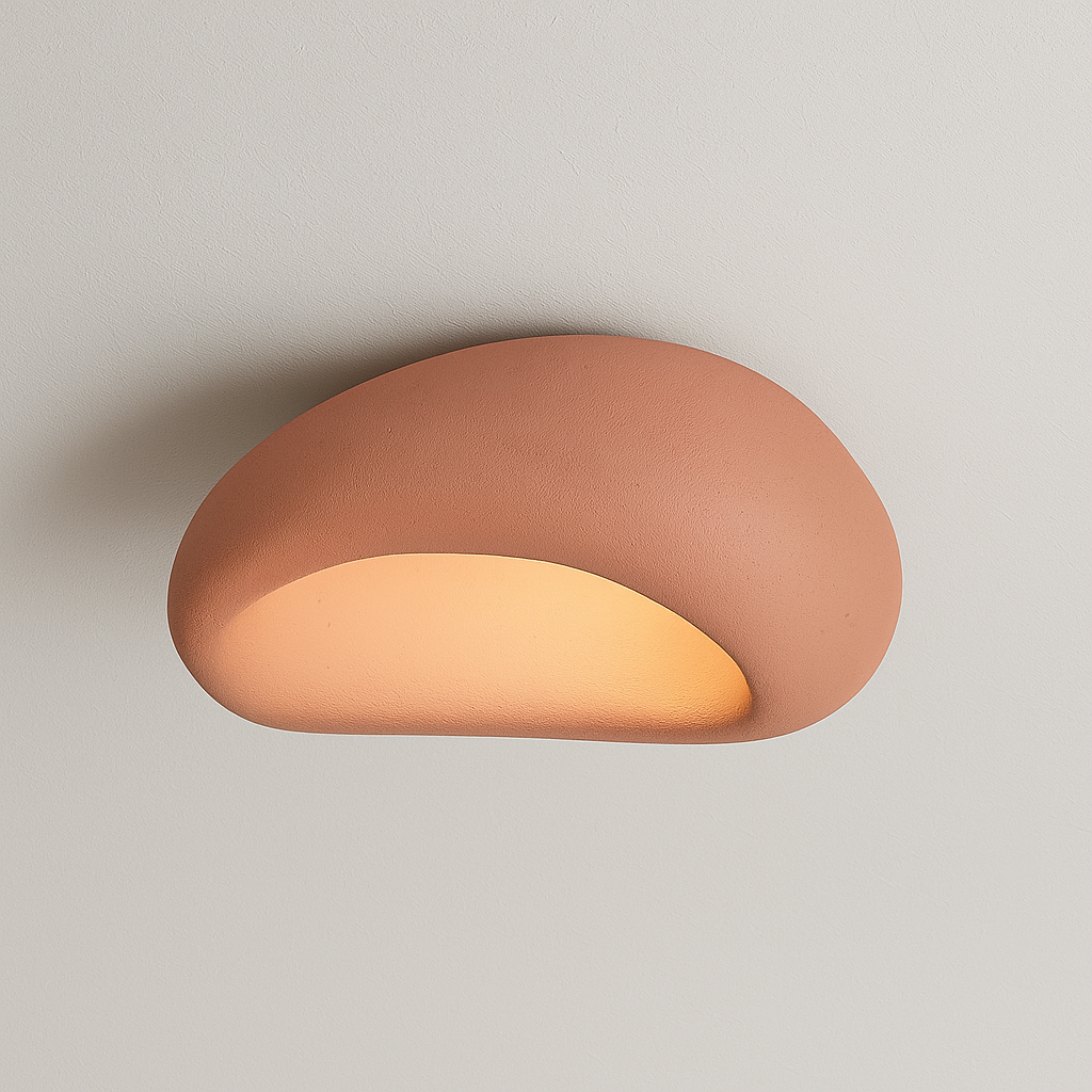 Luminária Plafon Moderna Minimalista Resina Concreto Orgânico Yuki - ABAZZUR™