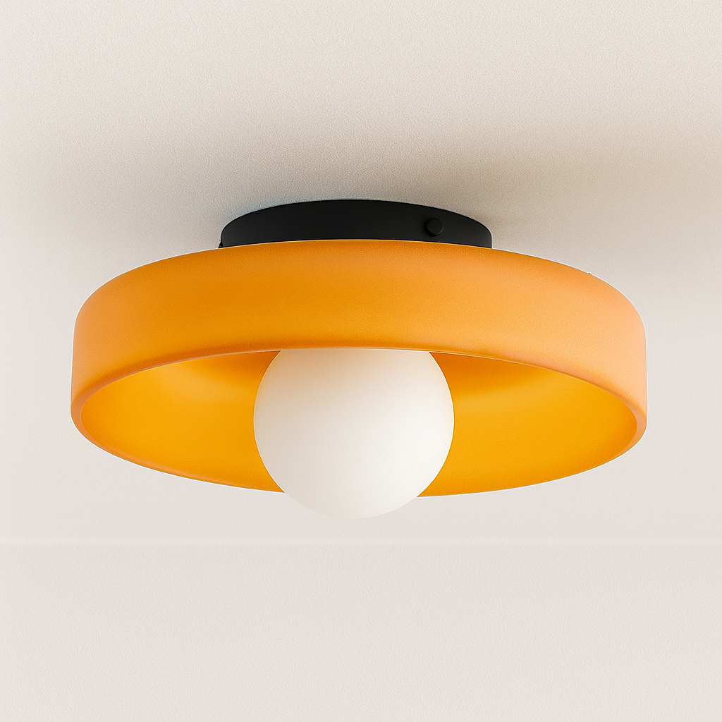 Luminária Plafon Moderna Minimalista Vidro Metal Aizu - ABAZZUR™