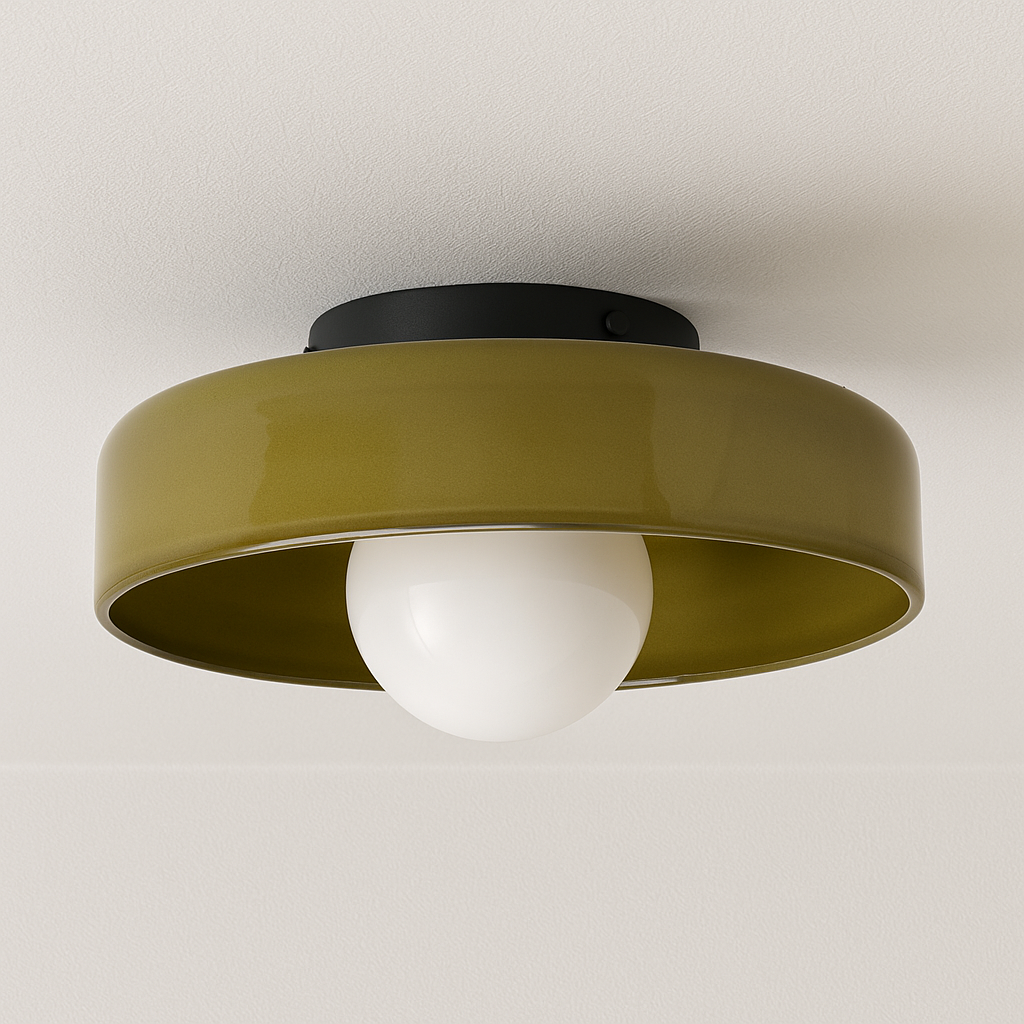 Luminária Plafon Moderna Minimalista Vidro Metal Aizu - ABAZZUR™