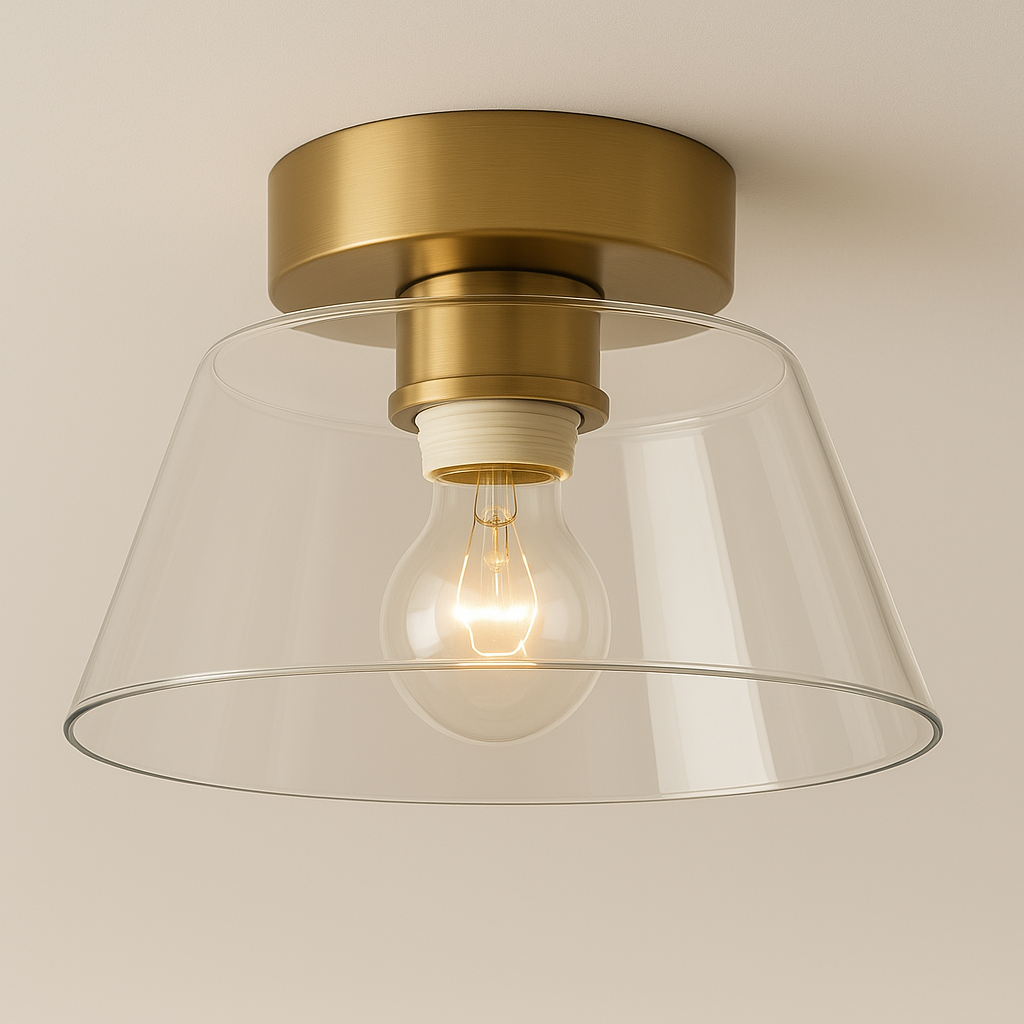Luminária Plafon Moderna Minimalista Vidro Metal Amak - ABAZZUR™