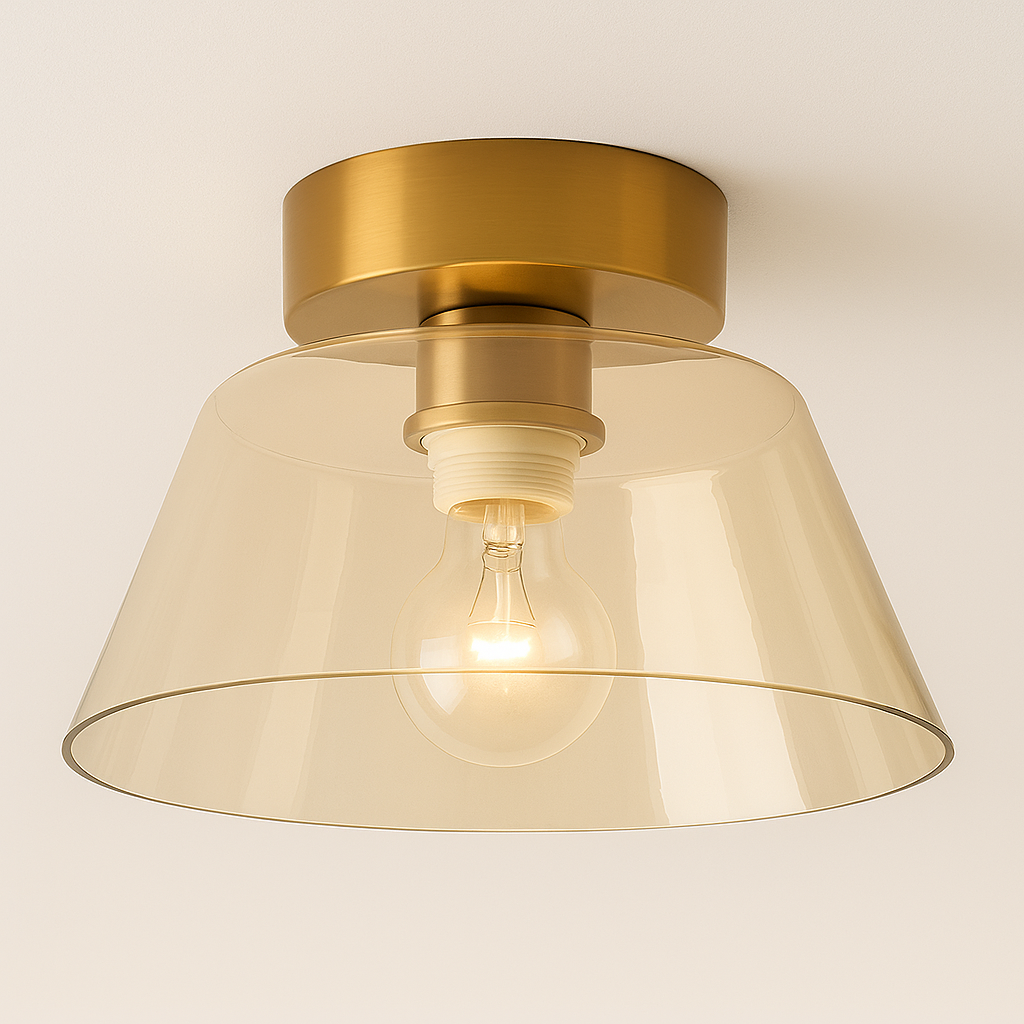 Luminária Plafon Moderna Minimalista Vidro Metal Amak - ABAZZUR™