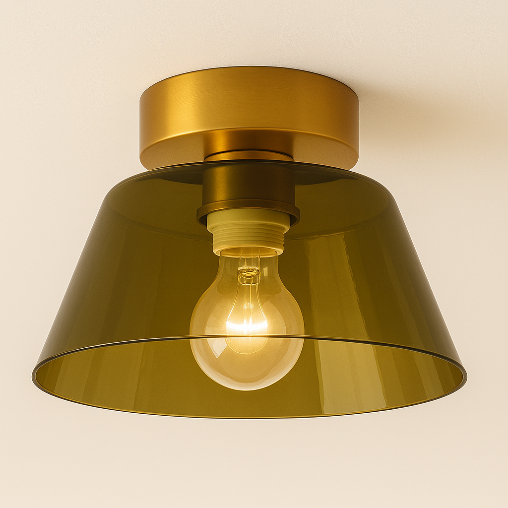Luminária Plafon Moderna Minimalista Vidro Metal Amak - ABAZZUR™