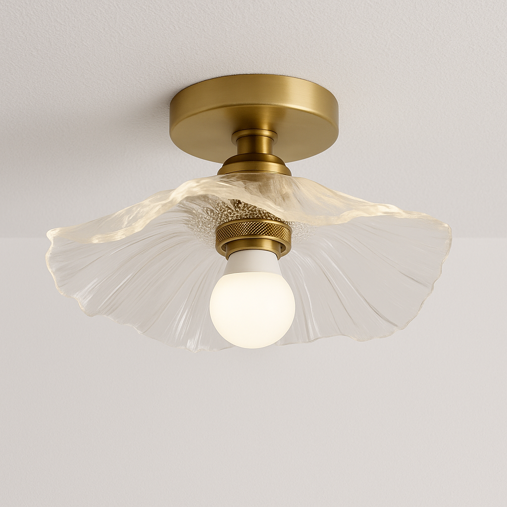 Luminária Plafon Moderna Minimalista Vidro Metal Orune - ABAZZUR™