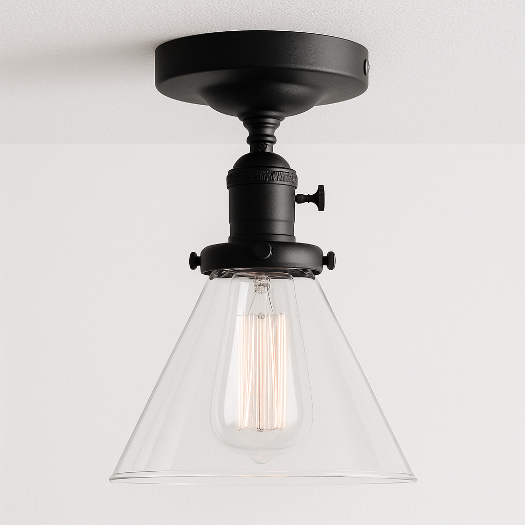 Luminária Plafon Moderna Retrô Minimalista Metal Vidro Carpi - ABAZZUR™