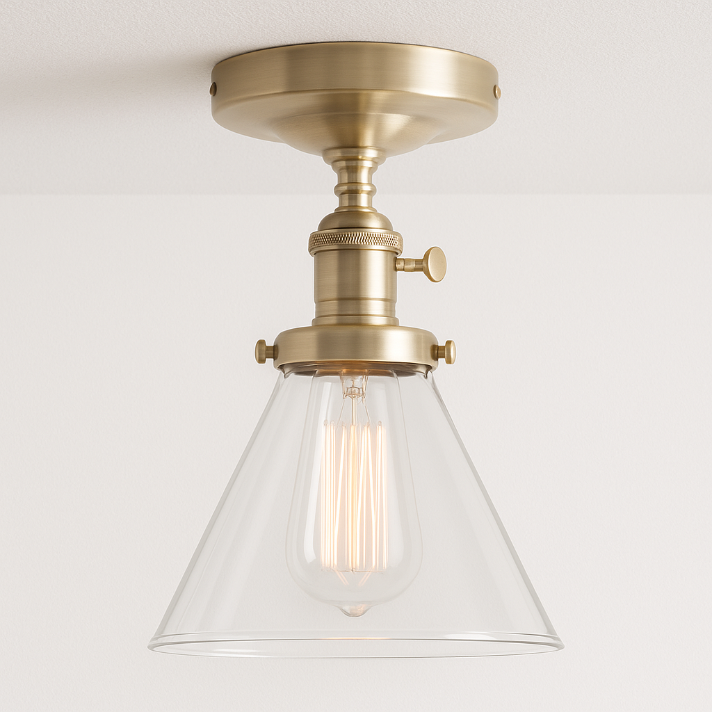 Luminária Plafon Moderna Retrô Minimalista Metal Vidro Carpi - ABAZZUR™