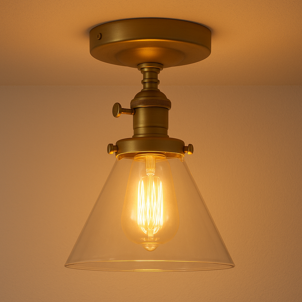 Luminária Plafon Moderna Retrô Minimalista Metal Vidro Carpi - ABAZZUR™