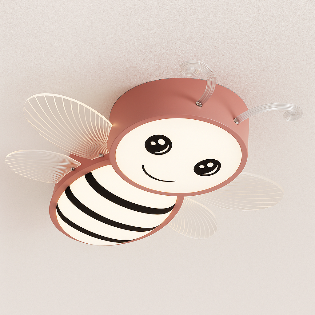 Luminária Plafon Moderno Infantil Joaninha Rosa Kids Clyde - ABAZZUR™