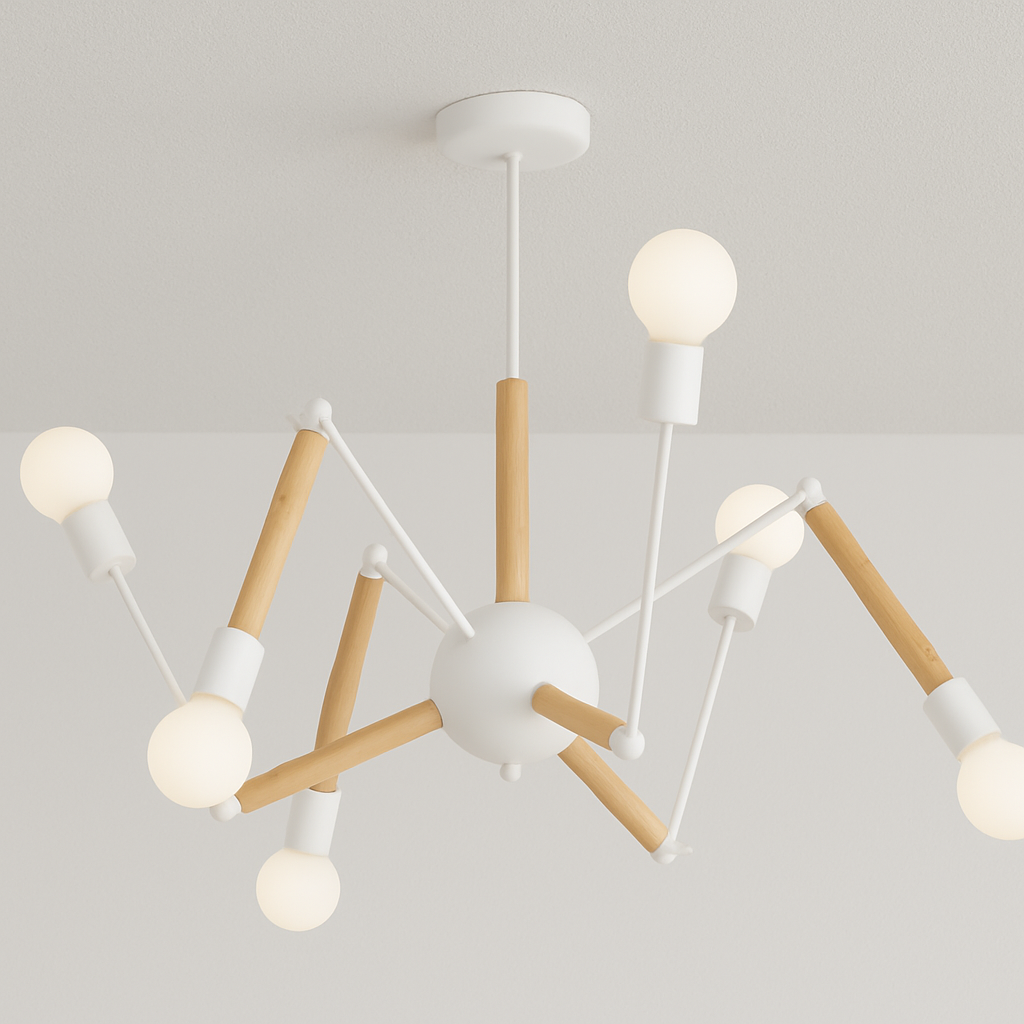 Luminária Plafon Moderno Minimalista Articulado Madeira Tulia - ABAZZUR™
