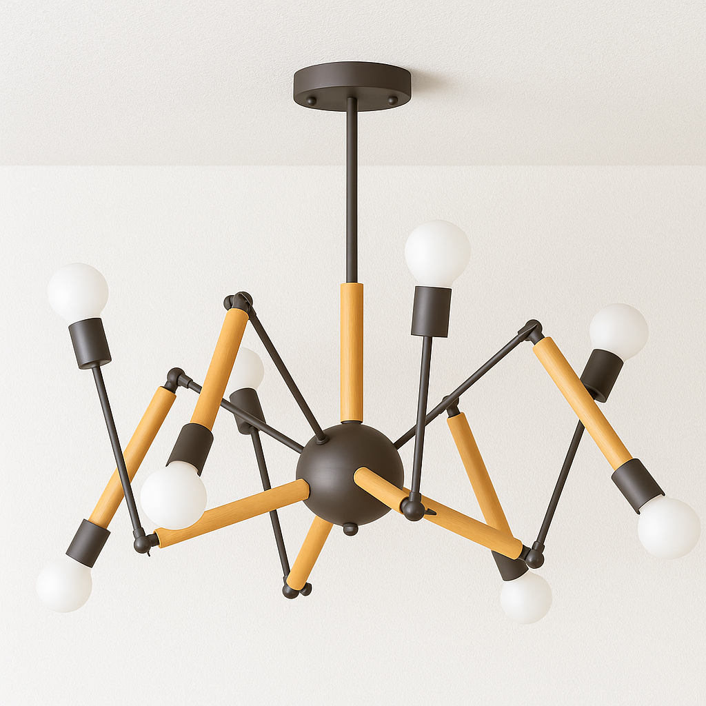 Luminária Plafon Moderno Minimalista Articulado Madeira Tulia - ABAZZUR™