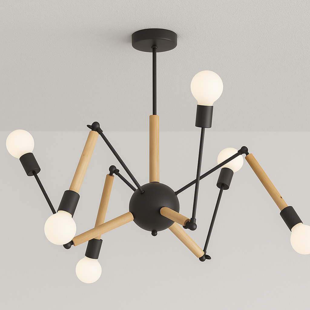 Luminária Plafon Moderno Minimalista Articulado Madeira Tulia - ABAZZUR™
