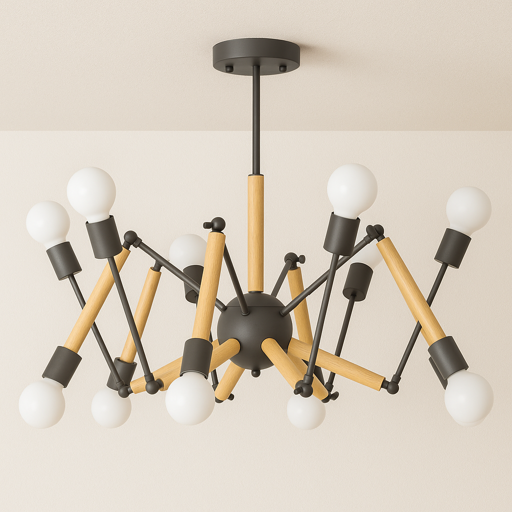 Luminária Plafon Moderno Minimalista Articulado Madeira Tulia - ABAZZUR™