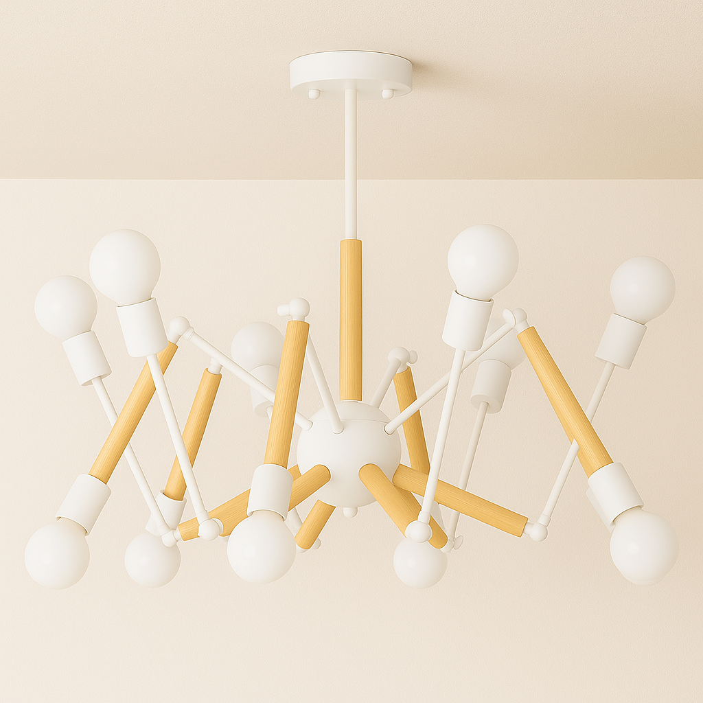 Luminária Plafon Moderno Minimalista Articulado Madeira Tulia - ABAZZUR™