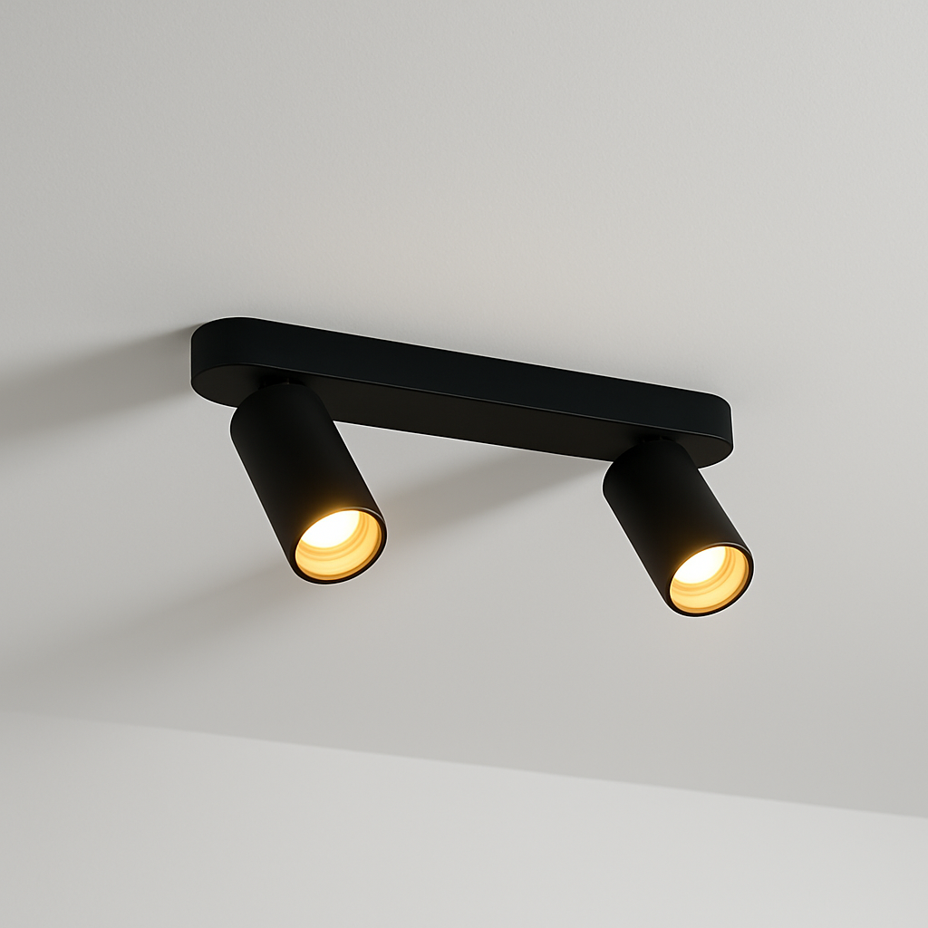 Luminária Plafon Sobrepor Moderno Minimalista Spots Direcionáveis Linear Fukui - ABAZZUR™