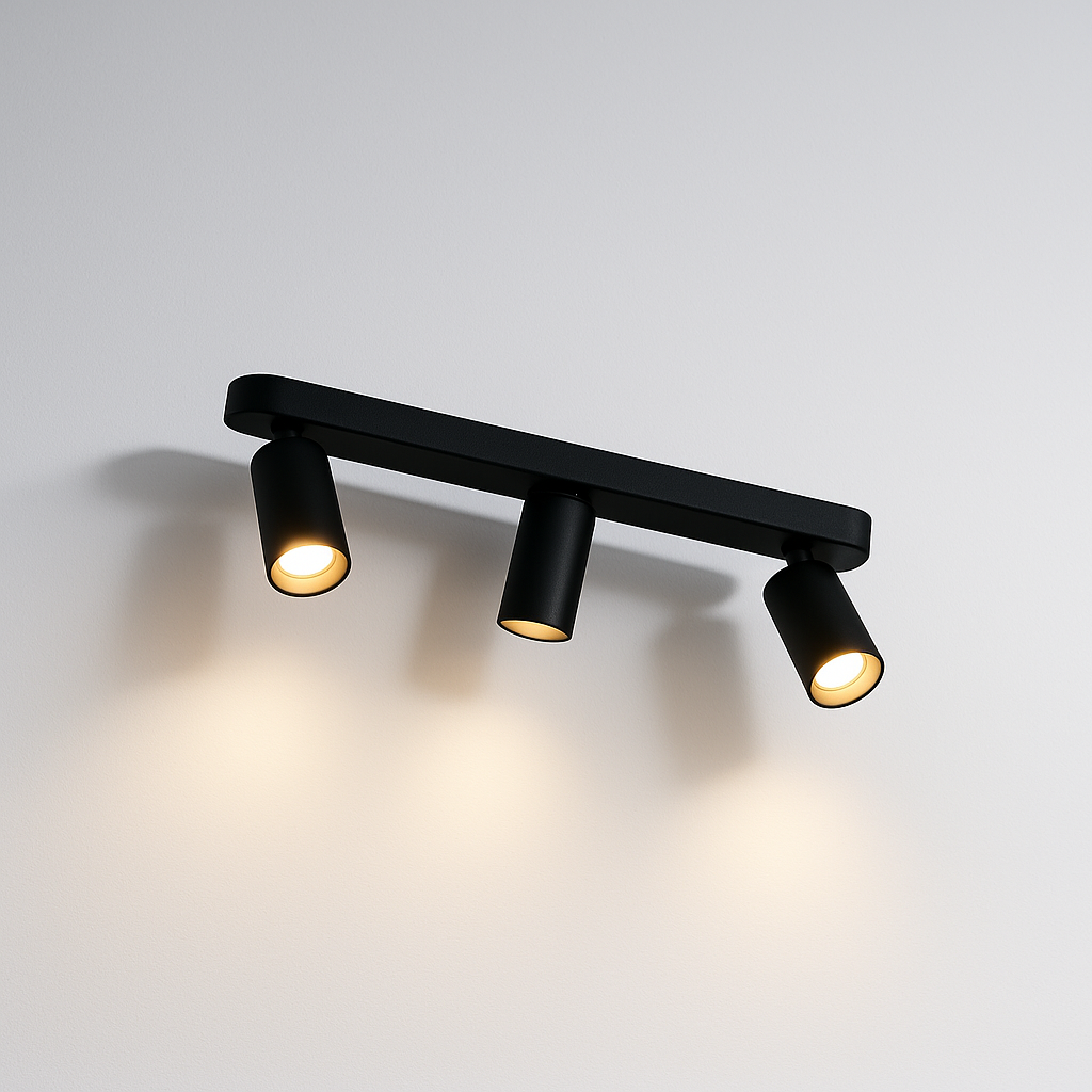 Luminária Plafon Sobrepor Moderno Minimalista Spots Direcionáveis Linear Fukui - ABAZZUR™