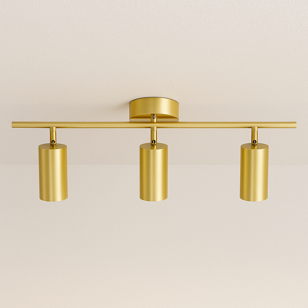 Luminária Plafon Spots Direcionáveis Dourado Metal MR16 GU10 Rowle - ABAZZUR™