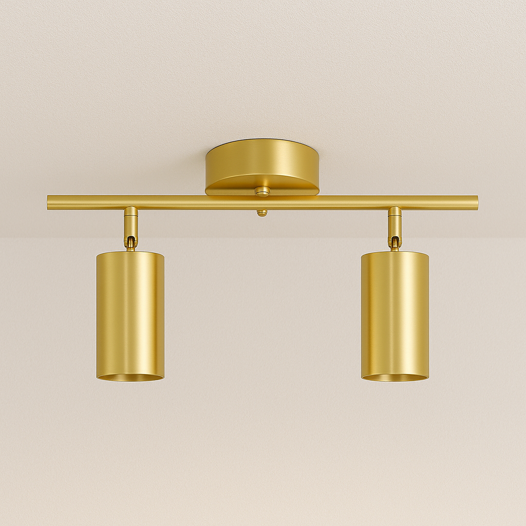 Luminária Plafon Spots Direcionáveis Dourado Metal MR16 GU10 Rowle - ABAZZUR™