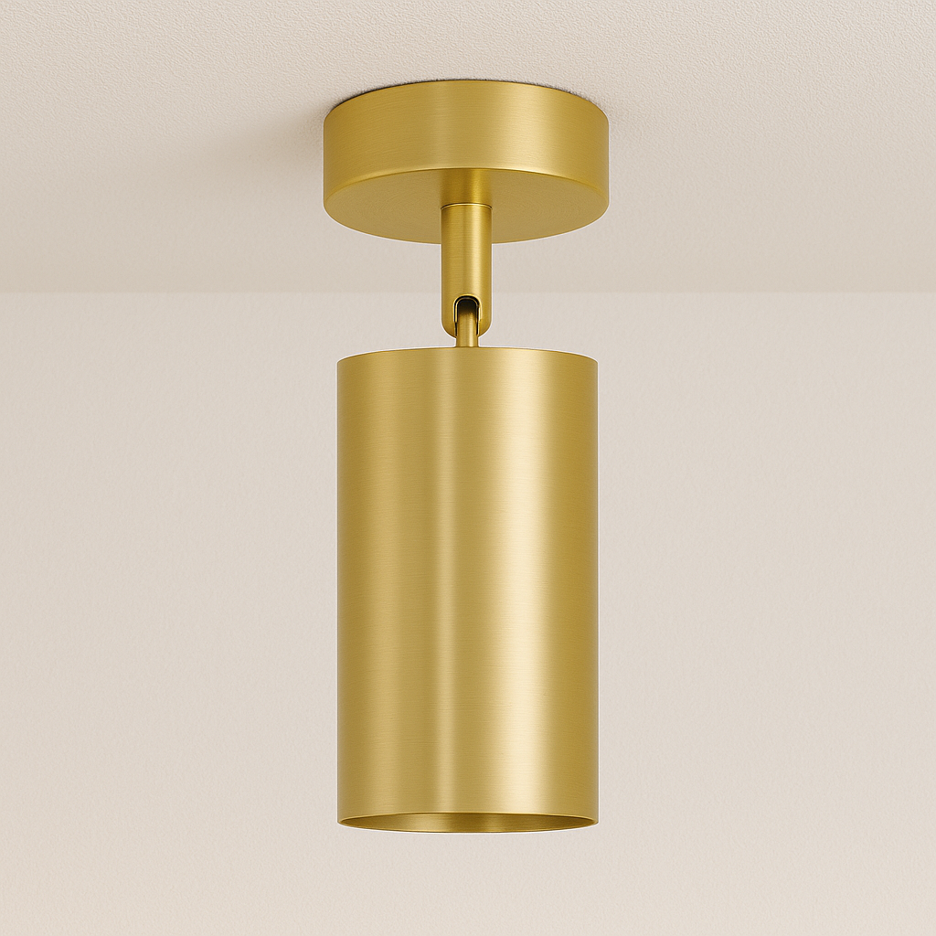 Luminária Plafon Spots Direcionáveis Dourado Metal MR16 GU10 Rowle - ABAZZUR™
