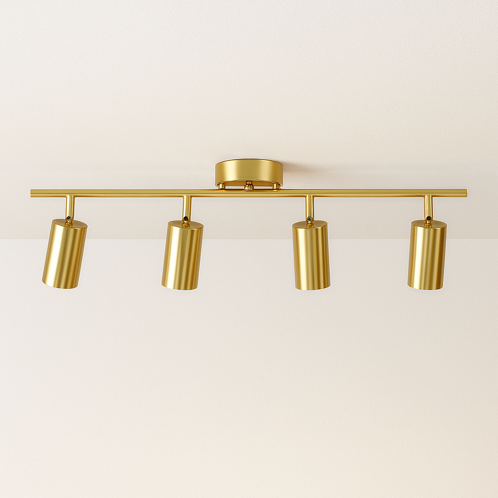 Luminária Plafon Spots Direcionáveis Dourado Metal MR16 GU10 Rowle - ABAZZUR™